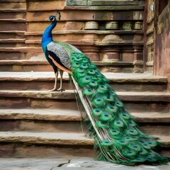 peacock in front of a background