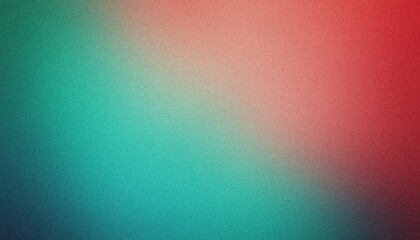 Wall Mural - Red, blue and green gradient background with grainy texture. Abstract noisy blurred wallpaper