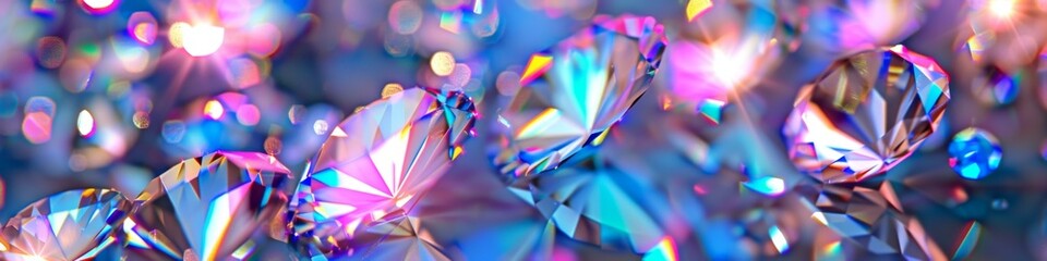 Holographic background with diamonds and prisms, 