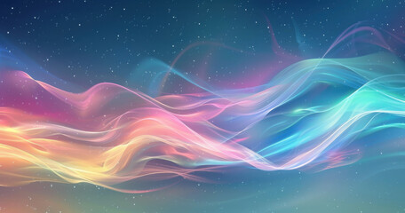 Wall Mural - abstract colorful aurora wave cottagecore