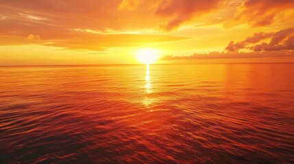 Wall Mural - Golden Sunset Over the Ocean