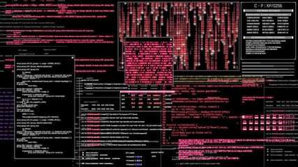 A beautifully designed darkthemed digital interface that showcases intricate code and complex data analytics