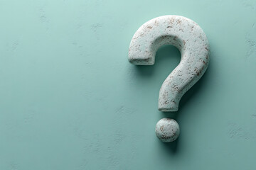 Poster - A question mark with a computer cursor clicking on it, symbolizing a search for information online, set against a pastel mint green background,