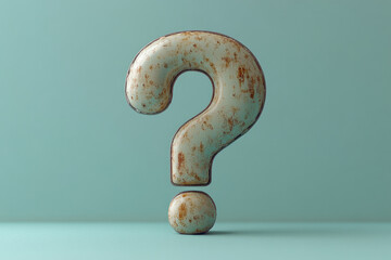 Aufkleber - A question mark with a computer cursor clicking on it, symbolizing a search for information online, set against a pastel mint green background,