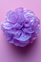 Poster - A crumpled paper ball, symbolizing frustration, isolated on a pastel lavender background,
