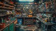 © SK Collection - A store room with a wide variety of hobbyist tools and materials neatly arranged.