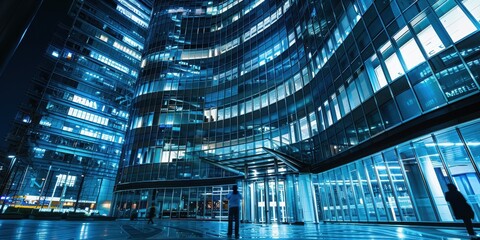 Canvas Print - a large building with many windows and a large glass entrance