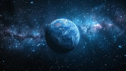 fantastic galactic background style, blue and black planet. generative ai