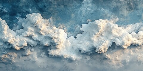 Poster - Abstract Cloudscape with Textured Blue Background