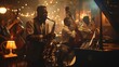© Coffee Cafe Lover - Melodic Magic: Jazz Band Performance in Dimly Lit New Orleans Club