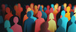 © Fernando - Abstract Crowd of Colorful Paper People Silhouettes  Diversity and Togetherness, Abstract Crowd of Colorful Paper People Silhouettes  Diversity a