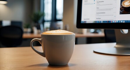 Wall Mural - Closeup of coffee cup or mug drink