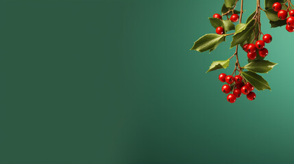 Wall Mural - christmas background with holly