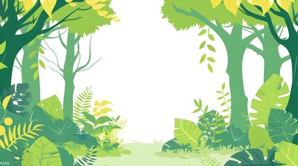 Sticker - Lush Green Forest Landscape with Copy Space.