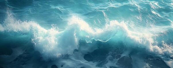 Ocean Waves Photo - Blue Water Splashing with White Foam