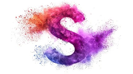 Sticker - Colorful smoke swirl forming the letter S in a creative design