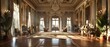 © markusmiller - sharp 3D-rendered luxurious manor interior, focusing on the grand hall, showcasing opulent design
