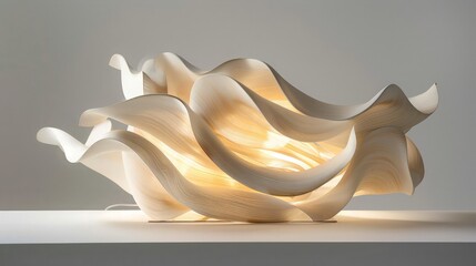 Sticker - Abstract Wooden Lamp Sculpture