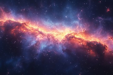 Wall Mural - colorful cosmic clouds illuminated by stars in deep space