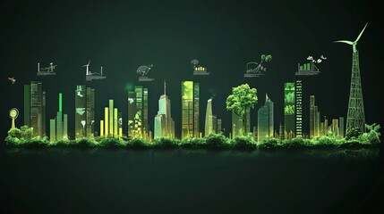 A set of vertical infographics or timelines detailing the stages of green technology development and growth globally, ideal for business presentations with processes divided into two to six steps 