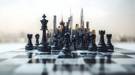 Chessboard Skyscrapers:A Conceptual Visualization of Urban Strategy and Complexity