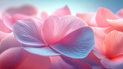 Poster - Gentle pink flower petals creating delicate floral background