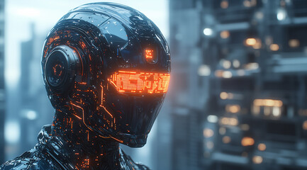 AI Artificial intelligence cyber. Futuristic AI abstract design, intricate circuitry pattern. AI Robot face, virtual human, virtual character, digital clone, machine learning. Realistic photo