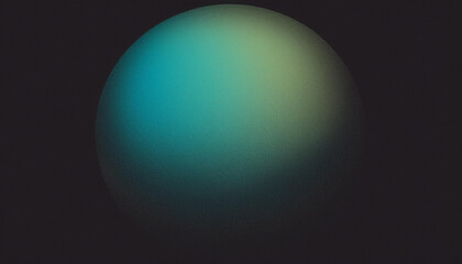 Wall Mural - abstract green blue grainy planet, black background vibrant gradient