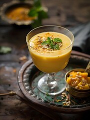 Sticker - Mango Lassi with Almonds and Mint.