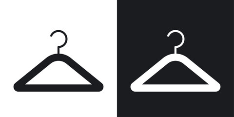 Hanger vector icon set black filled and outlined style.