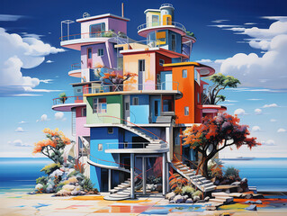 Wall Mural - Bright The dream house 84