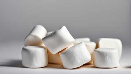 Wall Mural - white marshmallows in a bowl