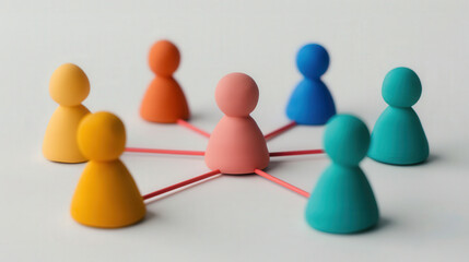 Wall Mural - vibrant 3d clay networking icon, colorful and textured design, symbolizes connectivity and marketing