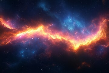 Wall Mural - colorful cosmic nebula swirling in the depths of space during a star formation event