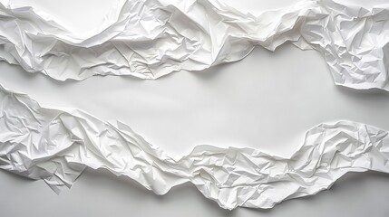 Sticker -  A white paper resembling a mountain range, covered in more white paper