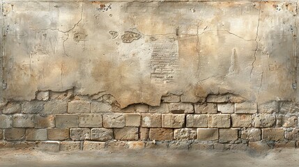   A brick wall with a horse standing in front of it, and a sign on its side