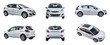 © Mr. Stocker - PNG Collection of white hatchbacks. Different angles and perspectives of white cars