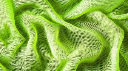 Vibrant Green Textured Fabric Close-up for Background