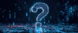 © Seksan - 3D digital question mark composed of binary code, representing AI in question answering systems and natural language processing algorithms