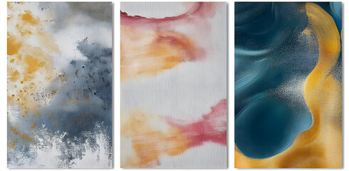 Sticker -  three various abstract painting designs