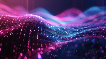 Abstract tech background featuring illuminated fiber optic connections, a quantum computing network system, and global electronic intelligence.