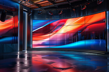 Modern Studio with Curved LED Wall