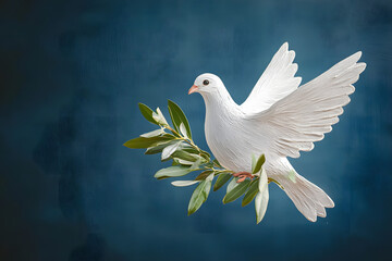 dove of peace concept. symbol of freedom and international day of peace. chalk painted dove with oli