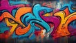 © Rindi - A vibrant, seamless pattern of colorful graffiti art layered on a weathered concrete wall