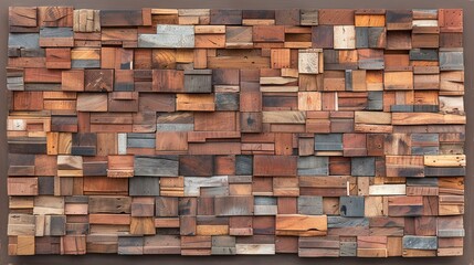 Wall Mural -   A close-up of wooden plank walls with a clock on one side