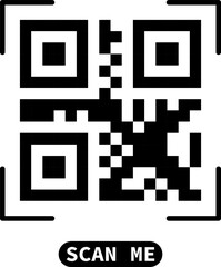 Fake QR code scan me vector illustration.