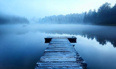 Canvas Print - a dock in the middle of a body of water