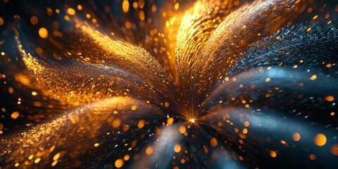 Wall Mural - An abstract composition featuring vibrant particles and light bursts, perfect for creative projects.