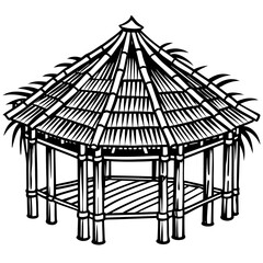 Poster - bamboo roof vector illustration 