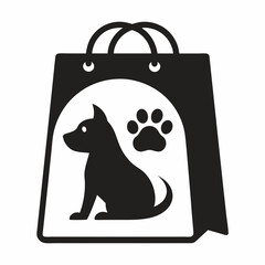 Sticker - pet store bag silhouette vector illustration